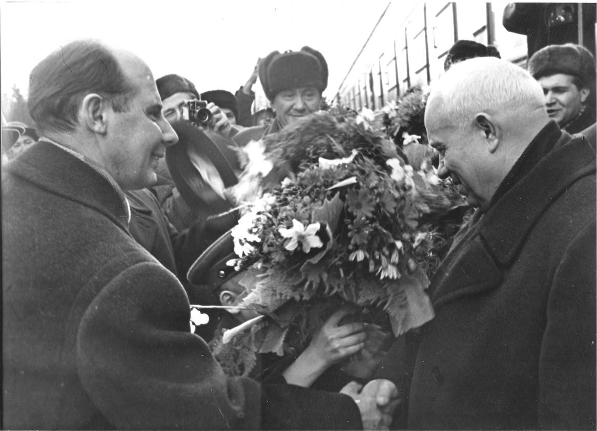 Н.Н.Родионов, Д.А.Кунаев, Н.С.Хрущев.1962 г.Алма-Ата 